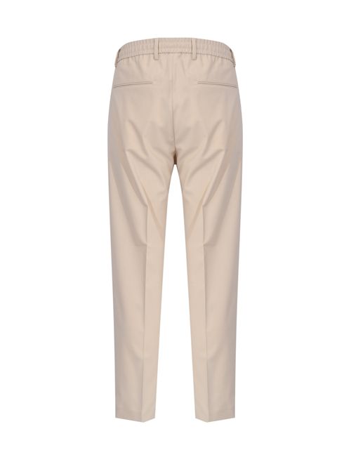 Pantalone con coulisse in misto viscosa stretch Sabbia DANIELE ALESSANDRINI | DUPL0008 PL01012010